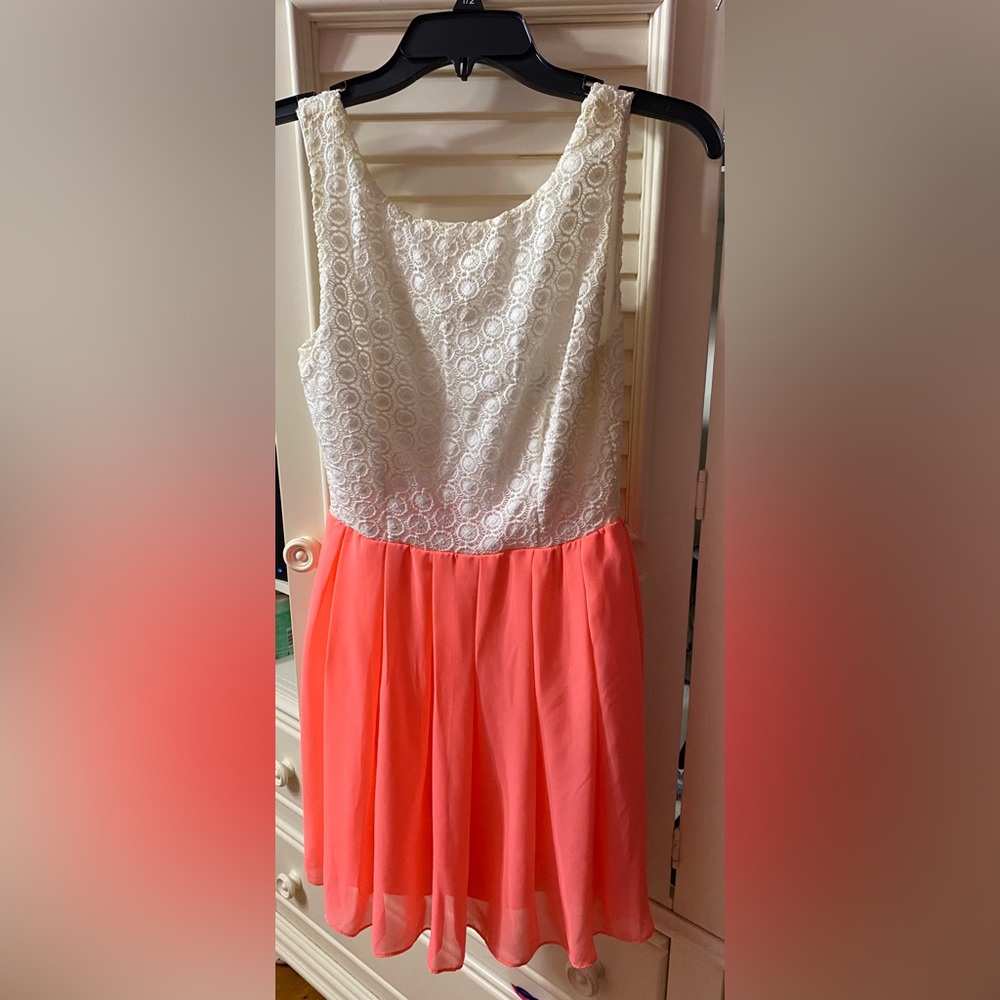 Baby pink and white dress